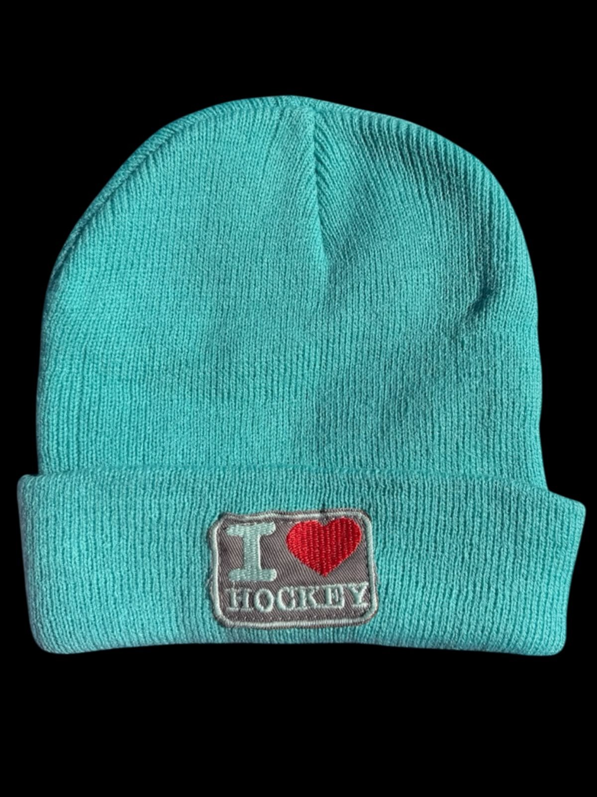 Gorro tejido de hockey turquesa